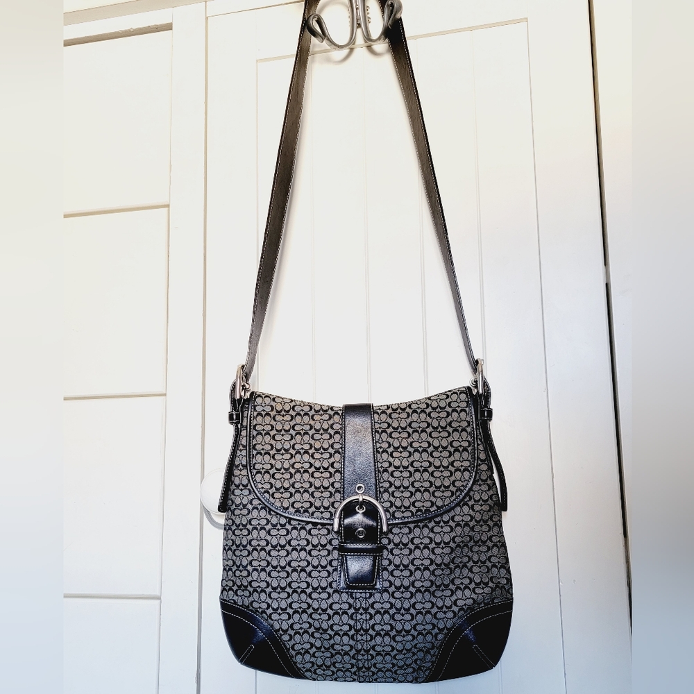 Coach Messenger Style Black Coach Logo Crossbody